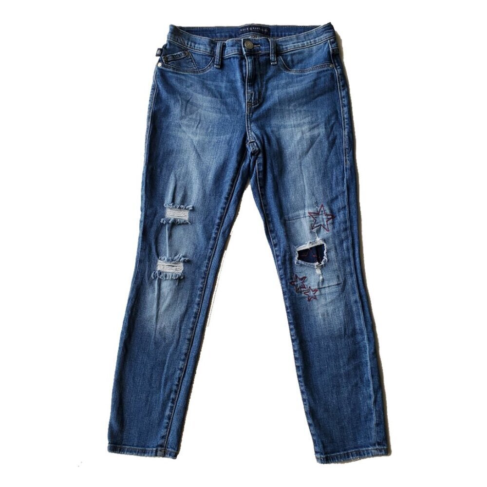 Rock & Republic Kashmiere Ankle Jeans Embroidered and Patched / Distressed 8M